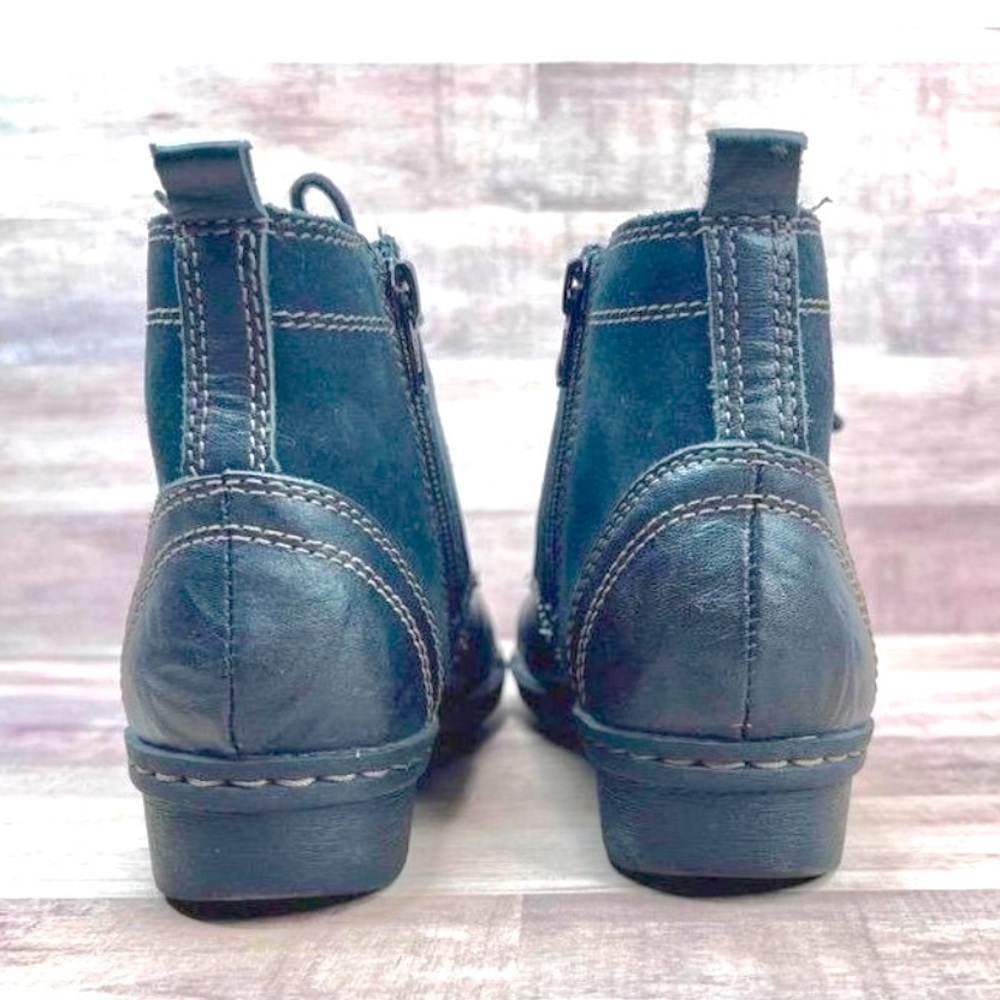 Clarks Whistle Watch Black Leather & Suede Lace-Up Boots size 5 women - Picture 4 of 8